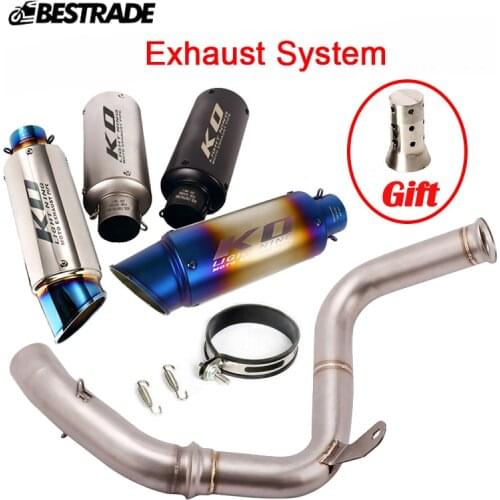 Motorcycle Exhaust System Mid Connect Link Pipe 51mm Exhaust Muffler With DB Killer Modified For Duke 125 250 390 RC390 17-21