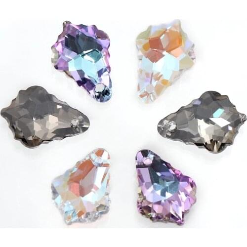 XiChuan New Hot Sale K9 Glass Crystal Rhinestone Pendant Two Size Maple Leaf Shape Stone For Jewelry Making DIY Earring Special