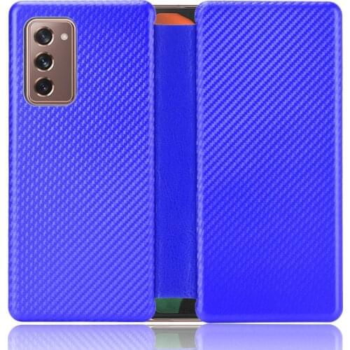 Z Fold2 5G Funda Case for Samsung Galaxy Z Fold 2 Case Luxury Matte Carbon Fiber Full Protective Coque Phone Case Cover Capa