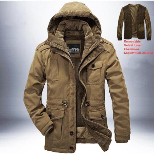Winter Jacket Men Thicken Warm Parkas -40 Degrees Cotton-Padded Jackets Mens Hooded Windbreaker Parka 2 in 1 Coat Plus size 4XL
