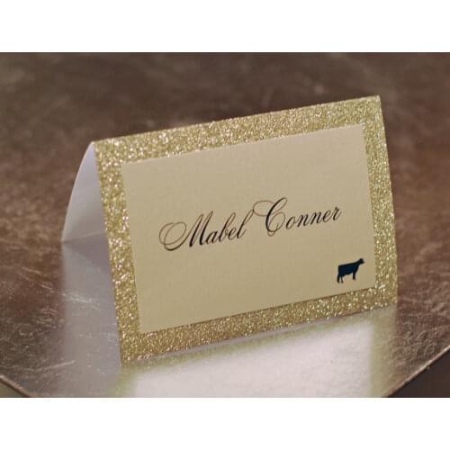 Gold Glitter Wedding Collection, Table Tent Place Cards Name Card for Gold Party Wedding Decorations Supplies 50pcs/lot