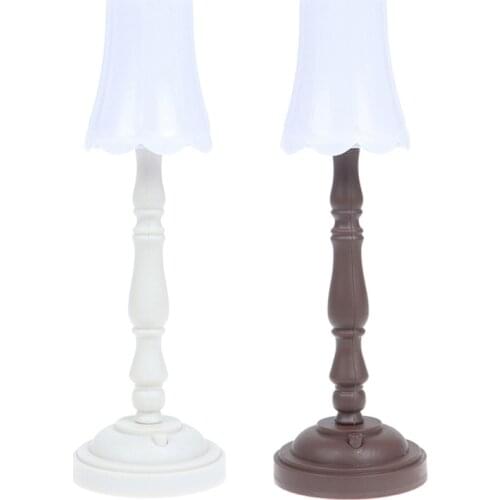 1:12 Dollhouse Miniature Furniture Lampshade Table Lamp with LED Light Model Decor Kids Pretend Play Toy