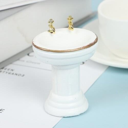 1 Pc 1/12 Dollhouse Miniature Furniture Bathroom Washbasin Toy for Children Gift