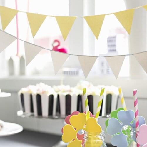 1pcs 3.5m Colorful Plastic Glitter Bunting Pendant Banners Birthday Festival Party Props Garland Party Decoration Eco-Friendly