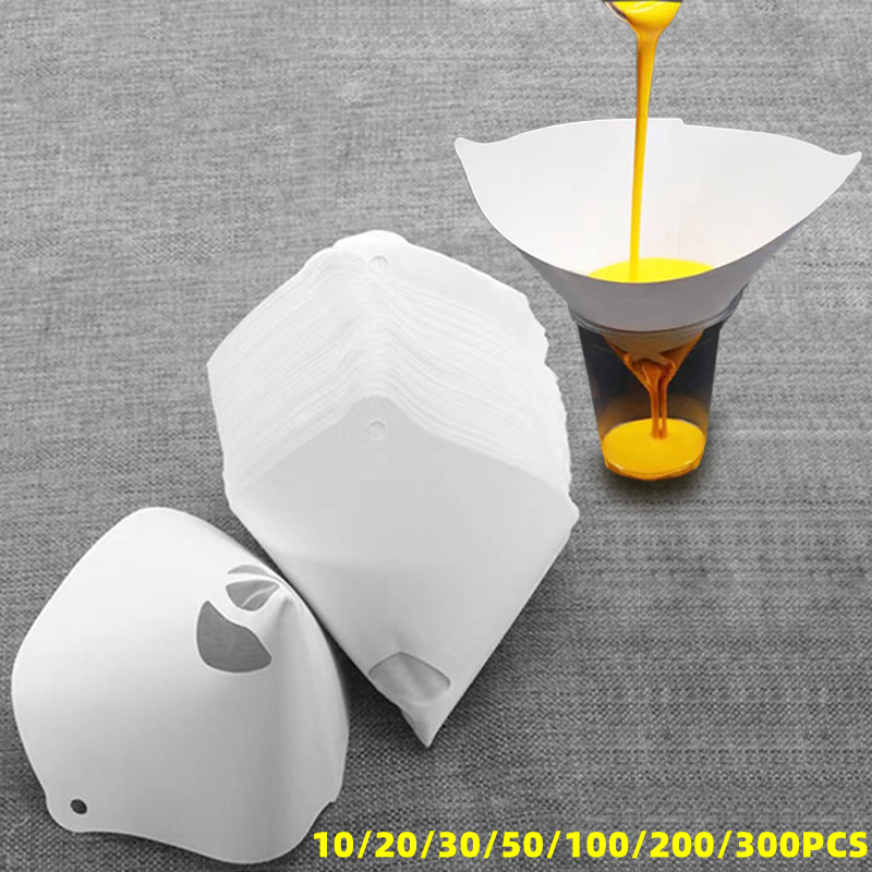 50/100PCS Mesh Paper Paint Strainers Paper Paint Conical Strainers Mesh Filter Cone Strainer Funnel