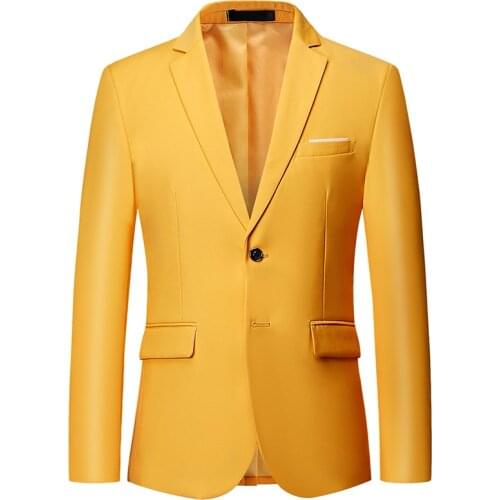 11 Colour Large Size S-6XL Boutique Fashion Slim Solid Color Casual Business Mens Blazer Suit Jacket Coat Groom Wedding Dress