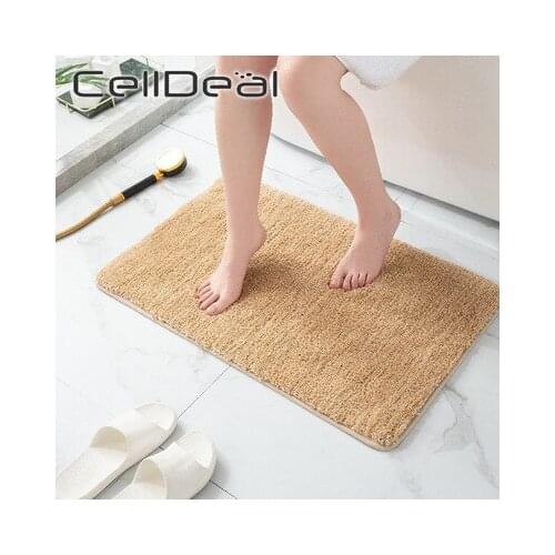 2 Sizes Fluffy Thicken Bath Mats Super Absorbent Anti-skid Bathtub Floor Mat Bedroom Doormat for Shower Room Rectangle Carpets
