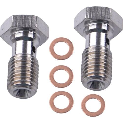 2pcs New Motorcycle M10x1.25 Banjo Bolt Caliper Master Cylinder Single Oil Hole Screw With Washer