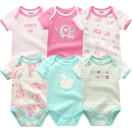 2019 6PCS/lot Newborn Cotton 0-12M Baby Girl Clothes Bodysuit Roupa de bebe Summer Baby Boy Clothes Clothing Sets Unicorn