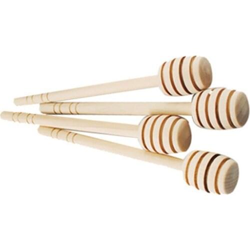 24x Wood Honey Spoon Wooden Dipper Stick Drizzler Server for Maple Syrup Jam