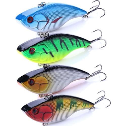 4Pcs Winter Sea Sinking Vibration Hard Fishing Lure 7.5cm 14.6g VIB Bait 6 Colors Diving Jig Wobbler Crankbait
