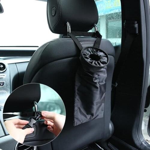 60% Dropshipping!Car Seat Back Hanging Washable Oxford Cloth Garbage Bag Rubbish Pouch Trash Bin