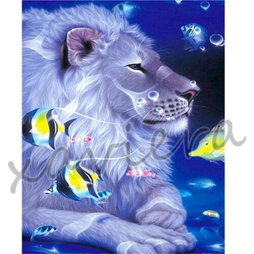 Xaviera 5D Diy Lion Kingdom Animals Diamond Painting Gift for Adults Embroidery Full Square Drill Cross Stitch Handmake Crafts
