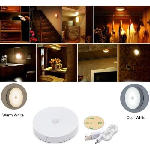 Wireless 6 LED Night Light With Motion Sensor USB Rechargeable Motion Sensor Light For Wardrobe Closet Under Cabinet Light