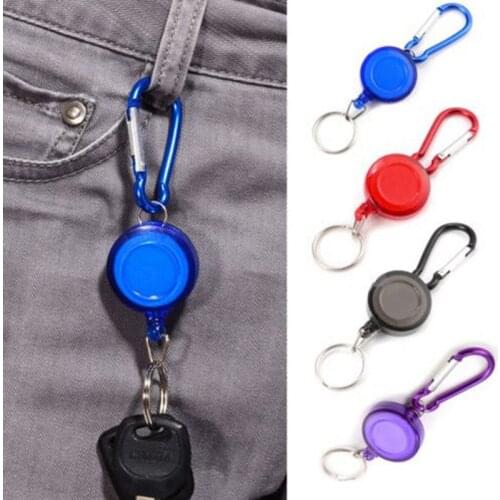 Creative Key Chain Stainless Steel Gourd Buckle Carabiner Keychain Waist Belt Clip Anti-lost Buckle Hanging Retractable Keyring