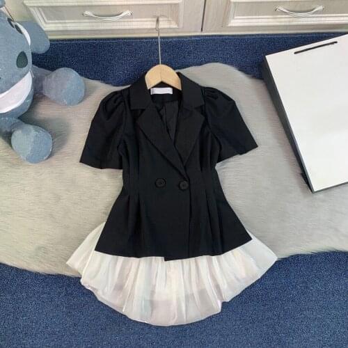 Brand Girls Summer Clothing White Half Skirt High Quality 3-13 Years Old Suit Black Short-sleeved Jacket Kids Girls Clothes Set