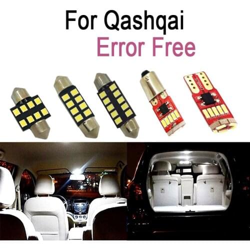 Canbus No Error LED Lamp Interior Dome Indoor + Vanity Mirror Light Bulb Kit For Nissan Qashqai J10 J11 Accessories (2007-2020)