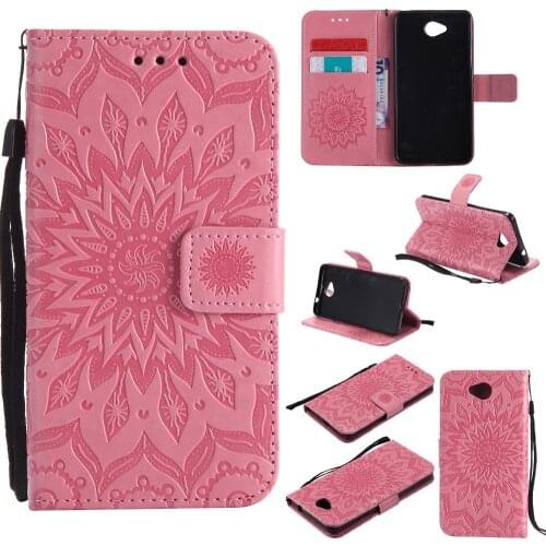 Sunflower Embossed Flip Case for fundas Nokia Lumia 650 Case for Microsoft Lumia 650 Case 5 inch + Card Holder