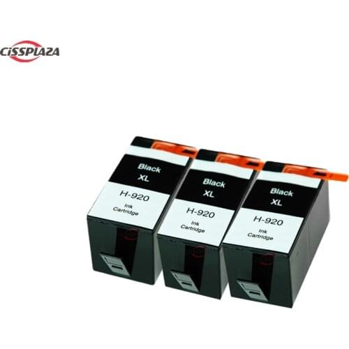 CISSPLAZA 3pcs BK compatible ink cartridge for hp 920 XL officejet 6000 6500 6500A 7000 7500 7500A for hp920 with chip full ink