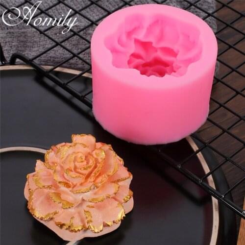 Aomily Carnation Flowers Shape Cake Mold Cookie Fondant Baking Pastry Chocolate Candy Jelly Cake Mould Kitchen Silicone Mold