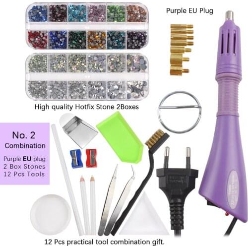 Hot Sale 2 Boxs 3520pcs Flatback Hot Fix Rhinestones/Iron-on Wand Strass Hotfix Applicator/Crystal Glass Hot Fix Rhinestone New