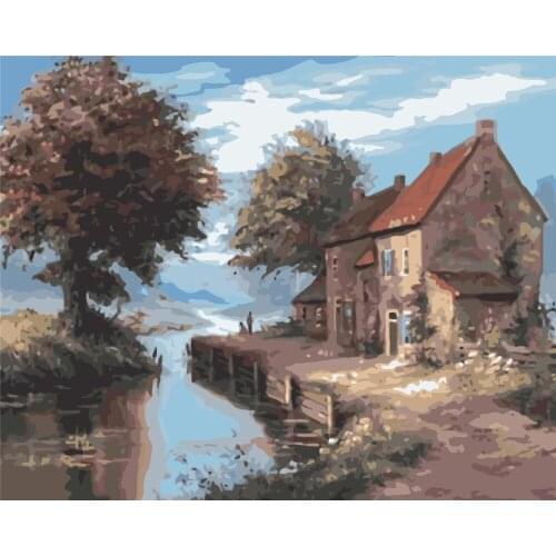 Sunshine Hey Pictures By Numbers Landscape Paint Canvas Coloring Oil Painting City Handpainted Home Decoration