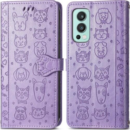 Cat & Dog Pattern Phone Case For OnePlus Nord 2 5G Filp Wallet PU Leather Case For OnePlus Nord 2 5G Case For OnePlus Nord 2 5G