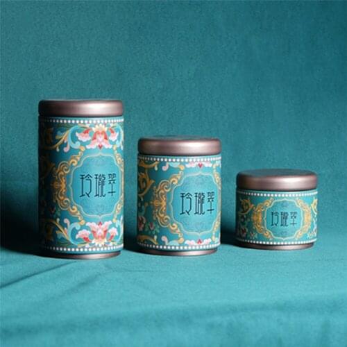 Tea Sealed Tank Large/Medium/Small Size Round Cylindrical Tinplate Tea Storage Box