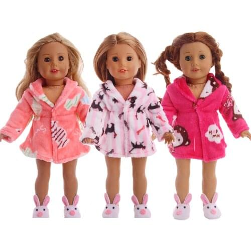 Doll Bath Towel Pajamas Nightgowns Fit 18 Inch American&43 Cm Baby New Born Doll Reborn Our Generation Christmas Girl`s Toy DIY