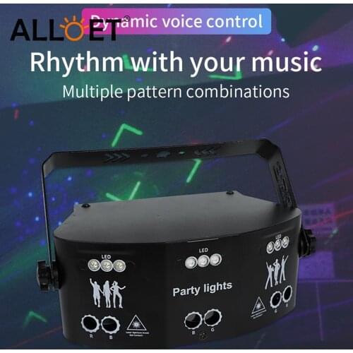 Professional Stage Light RGB Colorful Remote Control Atmosphere Lamp Sound-Activated Laser Projector Lighting for DJ Disco Dance