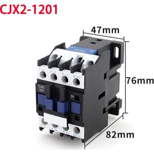 CJX2-1201 12A 3P+NC Magnetic Ac Electric 3 Pole Contactor For Unit 3 Phase 380V 220V 110V 36V 24V Normally Closed Contactor