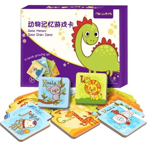 Montessori Toy 52PCS/set Alphabet Animal Memory Matching Game Cards for Children Learning Educational Toys Kids Gift