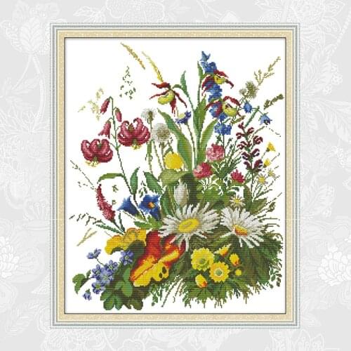 Joy Sunday Cross Stitch kits Flowers of the Wilderness Cotton Thread 14CT 11CT DIY Handmade Crafts New store Sales Promotion