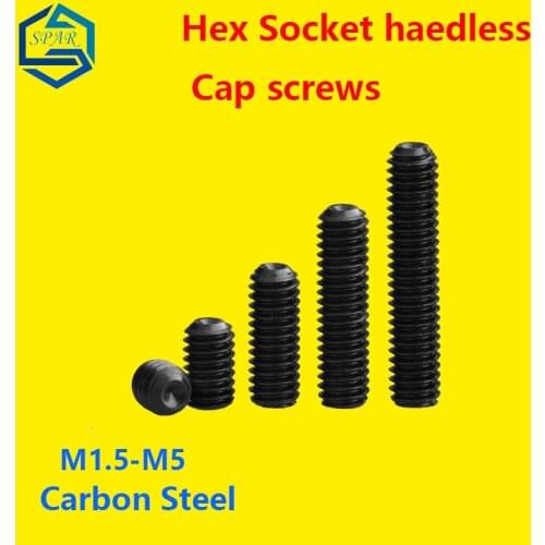 Hex Socket Set Screws Grub Screw Internal Hex Drive Cup-Point Set Screws Concave Set Screw hexagon Socket Headless Screw GB T