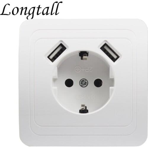 USB Wall Socket charger Free shipping Double USB Port 5V 2A usb wall outlet high quality white color LB-03