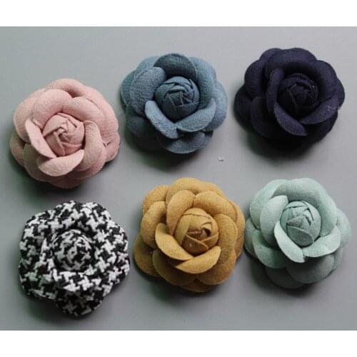 2017 latest cute camellia flowers for hair accessories Artificial flower for women Apparel garment accessories 30pcs