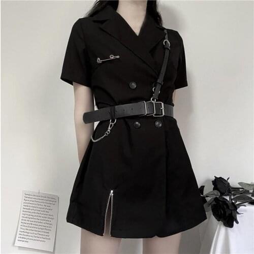 Dress Summer New Fashion Chic Hong Kong Style Retro Little Black Dress Waist Slim Skirt Temperament Dress Female Ins Hot Selling