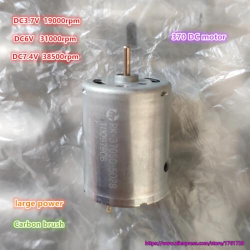 Brand new large power 370 DC motor 370-5028 3.7V 6V 7.4V high speed 38500rpm carbon brush motor