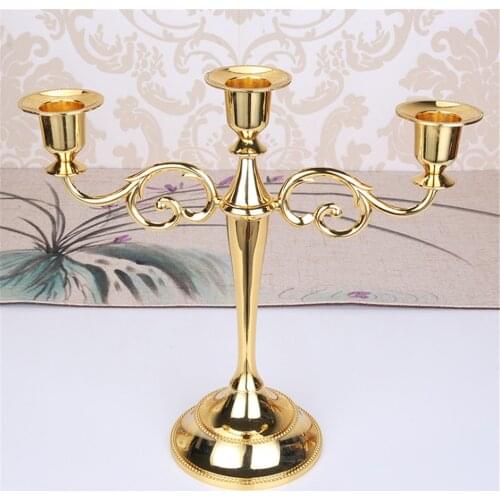 3-Arms 5-Arms Candlestick Holders Tall Candle Holder Wedding Event Candelabra Candle Stand Gold Silver Black Hotel Home Decor