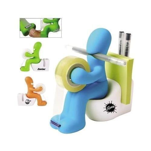 The Butt Station - Desk Accessory: Tape Dispenser Pen Memo Holder Clip Storage (Random Color)