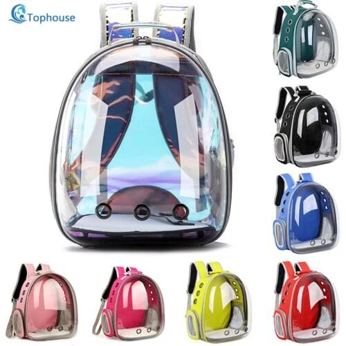 2020 New for Cat and Dog Transparent Space Pet Backpack Cat Bag Breathable Portable Pet Carrier Bag Outdoor Travel Backpack