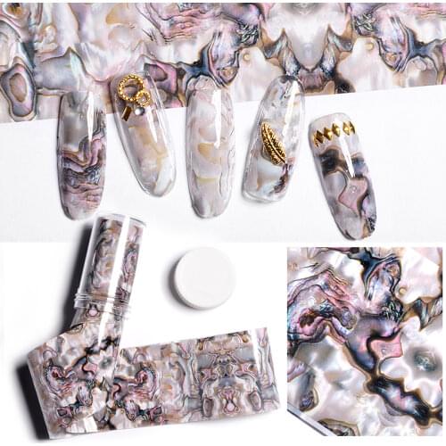 1 PC Shell Nail Art Foils Gradient Shell Design Effect DIY Nail Transfer Foil Paper Craft 4cmX100cm DIY Nail Decoration Tools