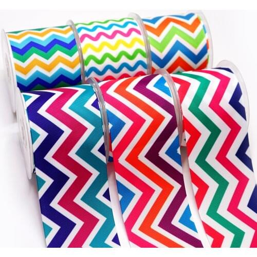 DIY Handmade Materials Chevron Printed Grosgrain Ribbon 50 Yard Per Size 16585