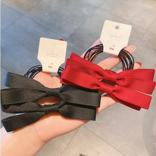 2 Piece Butterfly Elastic Hair Bands For Girls Rubber Bands Hair Accessories Set Children Kids Hair Trim Tools Bow Hair Ring