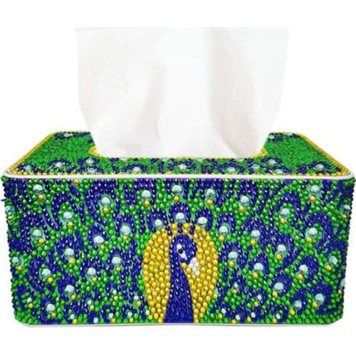DIY Roll Tissue Box Special Shape Diamond Painting Tissue Box 3D Puzzle Storage Box Cartoon Diamond Cross Stitch Gift