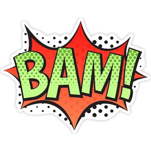 S40247# Various Sizes PVC Decal BAM Green Car Sticker Waterproof on Bumper Rear Window Laptop Refrigerator Toilet