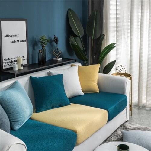 Seersucker Sofa Seat Cushion Cover Living Room Sectional Corner Chaise Longues Mattress Protector Case Enlarge Size Slipcover