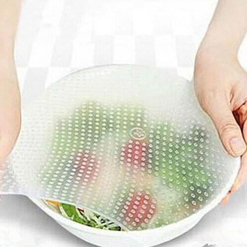 Saran Wrap Seal Bags Silicone Reusable Multifunctional Vacuum Cover Stretch Lid Fresh Food Storage Saver Kitchen Accessories Hot