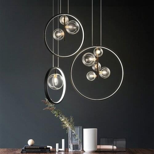Modern LED Glass bubble Pendant lights Nordic Dining room Hanging lamps lighting Kitchen Island Home Decoration Hanging lights