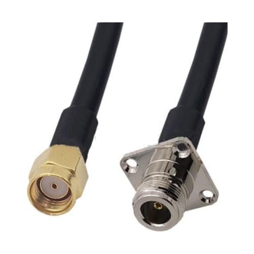 RG58 Cable RP-SMA Male to N Female Flange Connector WiFi Antenna Extension Pigtail jumper cable